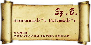 Szerencsés Balambér névjegykártya